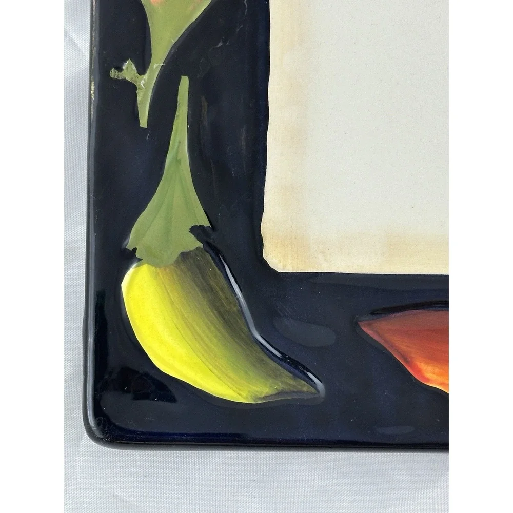 Clay Art Cayenne Chili Pepper Square Serving Dish 11